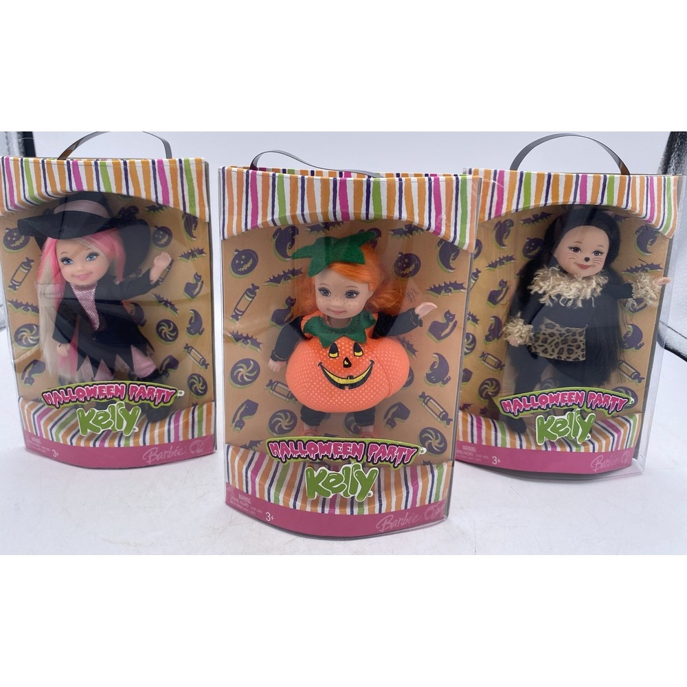 Barbie Mattel Kelly Halloween Party Dolls COMPLETE Set Kelly Kayla Miranda 2007